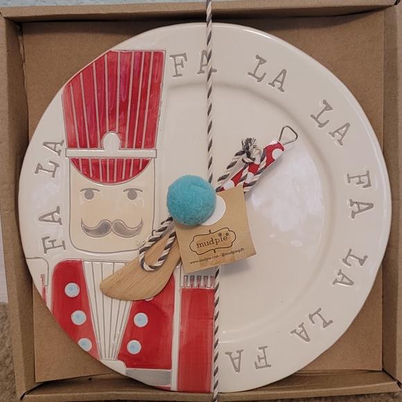 Mud Pie Other - Mud Pie Fa La La Nutcracker Toy Soldier Christmas Cheese Plate